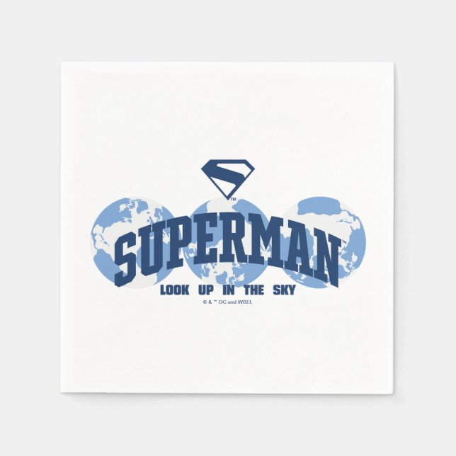 Serviette En Papier Superman dans le monde (Devant)