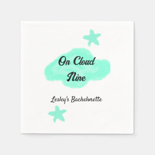 Serviette En Papier Sur Cloud neuf nuages pastel vert étoile bachelore