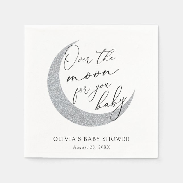 Serviette En Papier Sur la Lune pour vous Baby shower serviettes (Devant)