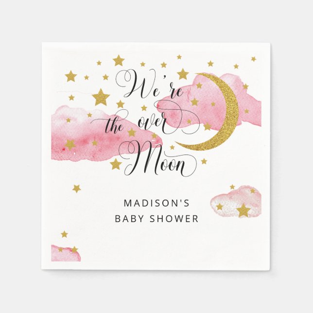 Serviette En Papier Sur le Baby shower de lune serviettes (Devant)