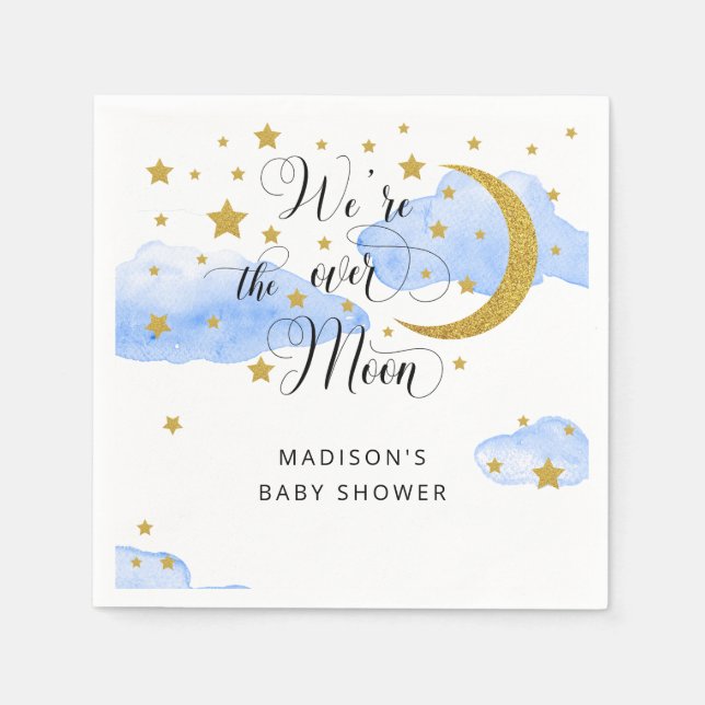 Serviette En Papier Sur le Baby shower de lune serviettes (Devant)