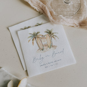 Serviette En Papier Surf côtier Baby shower "Baby on board"