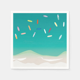 Serviette En Papier Surf sur la plage d'été papier de fête Napkin