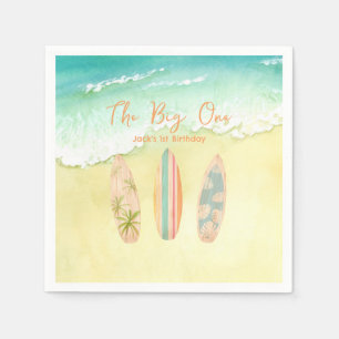 Serviette En Papier Surf Up Napkins The Big One Surfer Anniversaire
