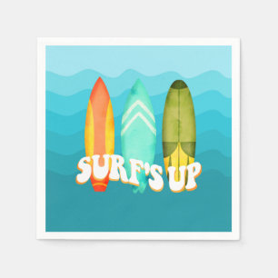 Serviette En Papier Surfs Up Surboard Anniversaire