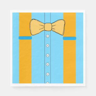 Serviette En Papier Suspendants bleus et orange et Cravates de la cord