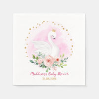 Swan Princess Baby shower Party Napkin