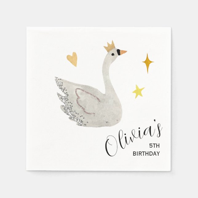 Serviette En Papier Swan Princess Paper Napkins (Devant)