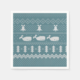 Serviette En Papier Sweat de Noël Motif Knished Baleine Scandi