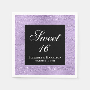 Serviette En Papier Sweet 16 élégantes serviettes de fête d'anniversai