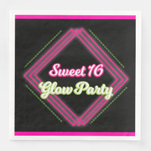 Serviette En Papier Sweet 16 Glow Party
