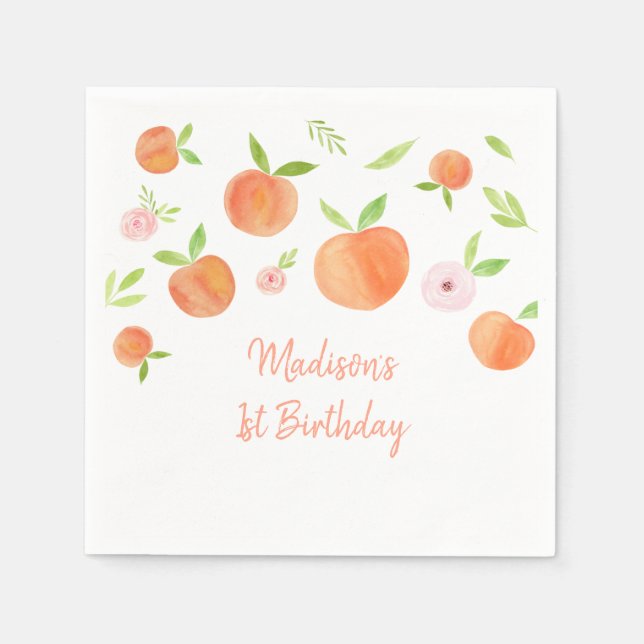 Serviette En Papier Sweet As A Peach Anniversaire (Devant)