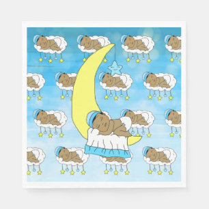 Serviette En Papier Sweet Baby boy Dormir sur Lune Ethnique