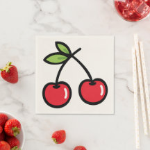 Sweet Cherry Paper Table Napkins