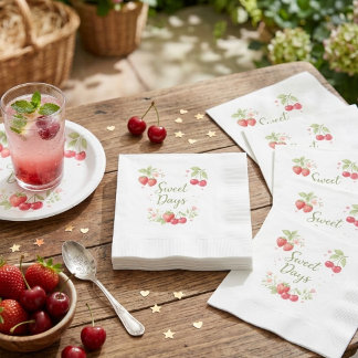 Serviette En Papier Sweet Days Watercolor Fruit Floral