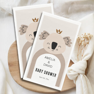 Serviette En Papier Sweet Koala Neutral Baby Shower Table