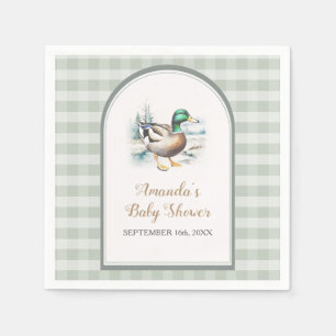 Serviette En Papier Sweet Little Cankling Mallard En vichy Baby shower