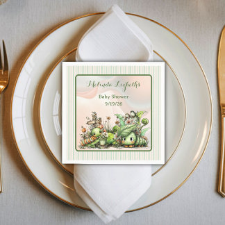 Serviette En Papier Sweet Little Caterpillar Garden Baby Shower Party