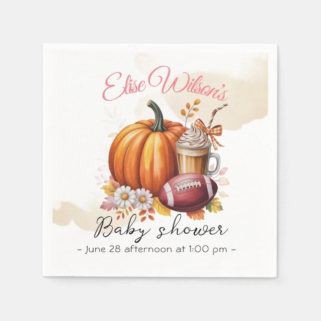 Serviette En Papier Sweet little pumpkin is on the way (Devant)