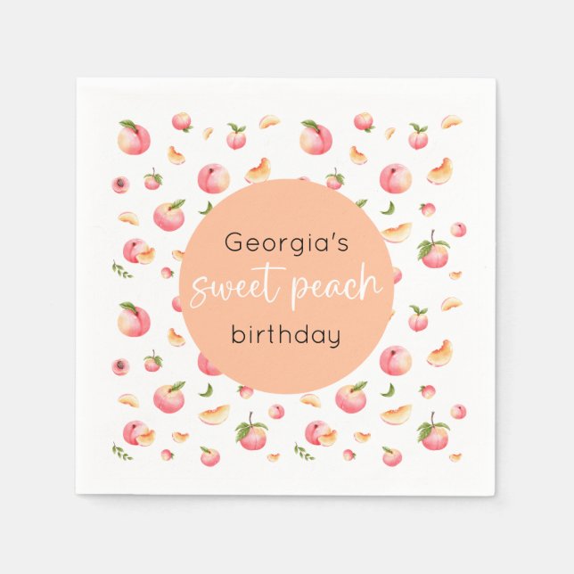 Serviette En Papier Sweet Peach 1er anniversaire (Devant)