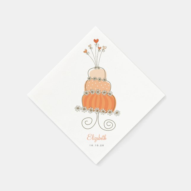 Serviette En Papier Sweet Peach Mariage Fête des mariées gâteau chic P (Coin)