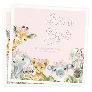 Serviette En Papier Sweet Safari Animaux Baby shower