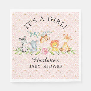 Serviette En Papier Sweet Safari Animaux Baby shower papier serviettes