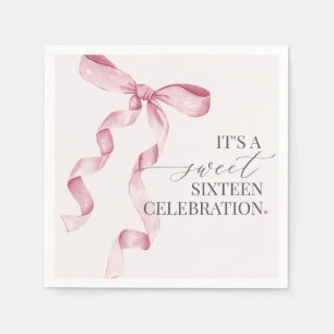 Serviette En Papier Sweet sixteen Bow rose Anniversaire Décor Papier N