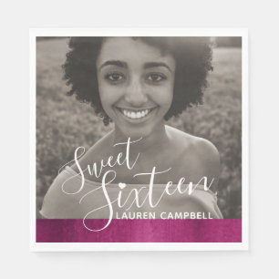 Serviette En Papier Sweet sixteen d'art moderne rose rouge modèle phot