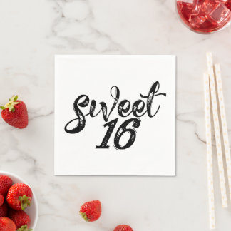 Serviette En Papier Sweet sixteen Seizième anniversaire 16e