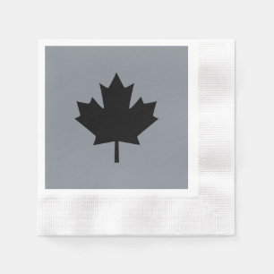 Serviette En Papier Symbole canadien de la feuille d'érable noire