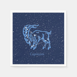 Serviette En Papier Symbole Capricorne Constellation et Zodiaque avec