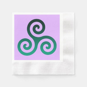 Serviette En Papier Symbole celtique antique Triskele vert Lilac