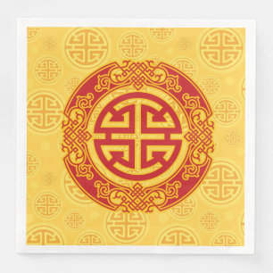 Serviette En Papier SYMBOLE chinois DE COIN DE PROSPÉRITÉ