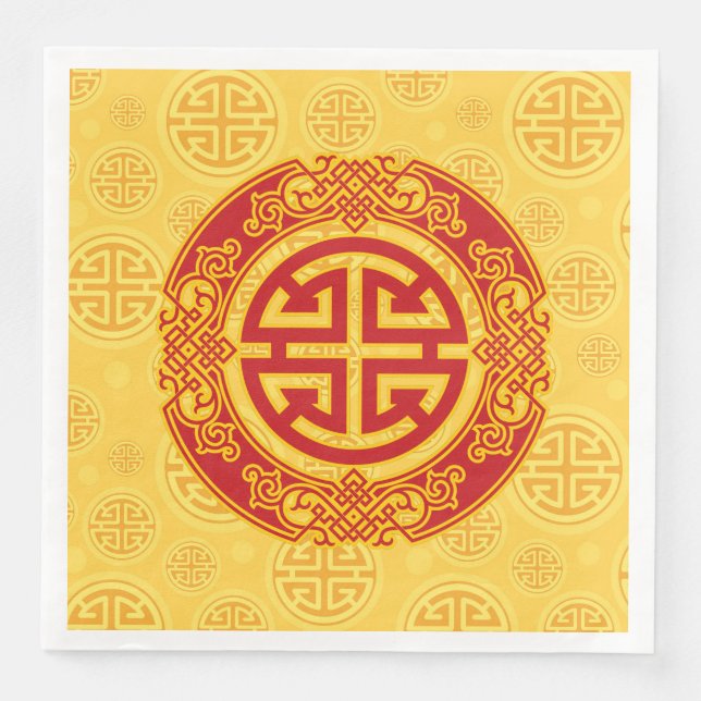 Serviette En Papier SYMBOLE chinois DE COIN DE PROSPÉRITÉ (Devant)