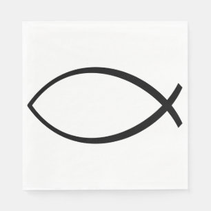 Serviette En Papier Symbole Christian Fish (Ichthys)