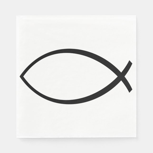 Serviette En Papier Symbole Christian Fish (Ichthys) (Devant)