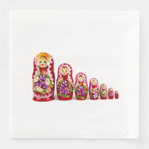 Serviette En Papier Symbole culturel en bois de Matryoshka - russe
