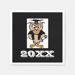 Serviette En Papier Symbole de graduation Ancienne Chouette Sage Vieux