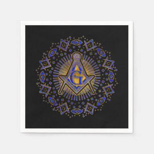Serviette En Papier Symbole de la franc-maçonnerie Carré et camionne