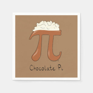 Serviette En Papier Symbole de la journée Pi Chocolat Math Enseignant