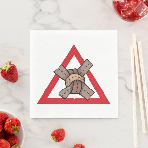 Serviette En Papier Symbole de la route d'avertissement de noeud de tr