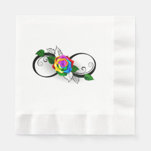 Serviette En Papier Symbole de l'infini avec rose arc-en-ciel