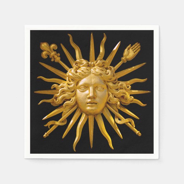 Serviette En Papier Symbole de Louis XIV le Roi Soleil (Devant)