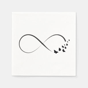 Serviette En Papier Symbole de papillon d'infini