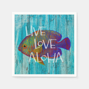 Serviette En Papier Symbole de plage de poissons tropicaux Aloha