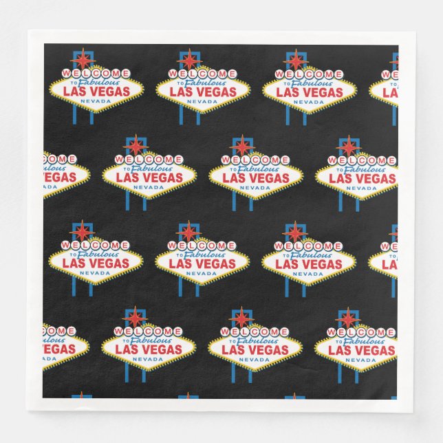 Serviette En Papier SYMBOLE DES MOTS D'ACCUEIL À Las Vegas (Devant)