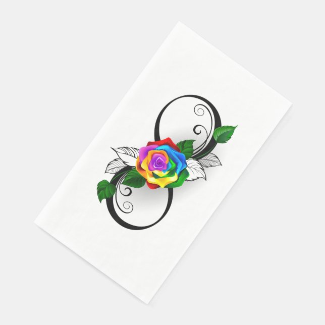 Serviette En Papier Symbole d'infini avec Rose arc-en-ciel (Coin)
