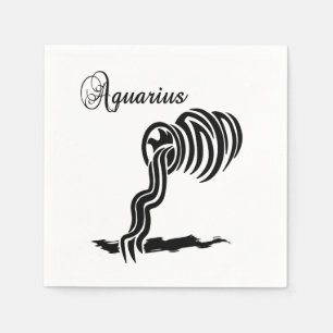 Serviette En Papier Symbole et signe du zodiaque Aquarius