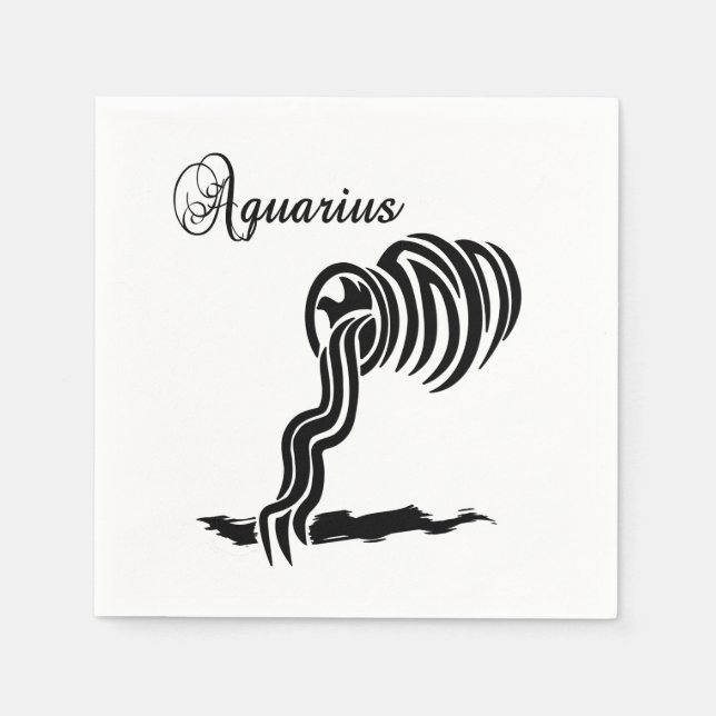 Serviette En Papier Symbole et signe du zodiaque Aquarius (Devant)